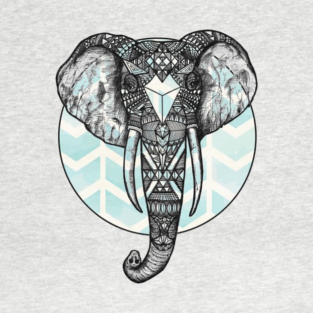 Blue Chevron Elephant by StylishTayla